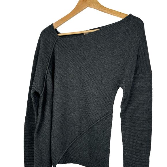 Free People Love and Harmony Gray Ribbed Knit Sweater Size S - Picture 2 of 12